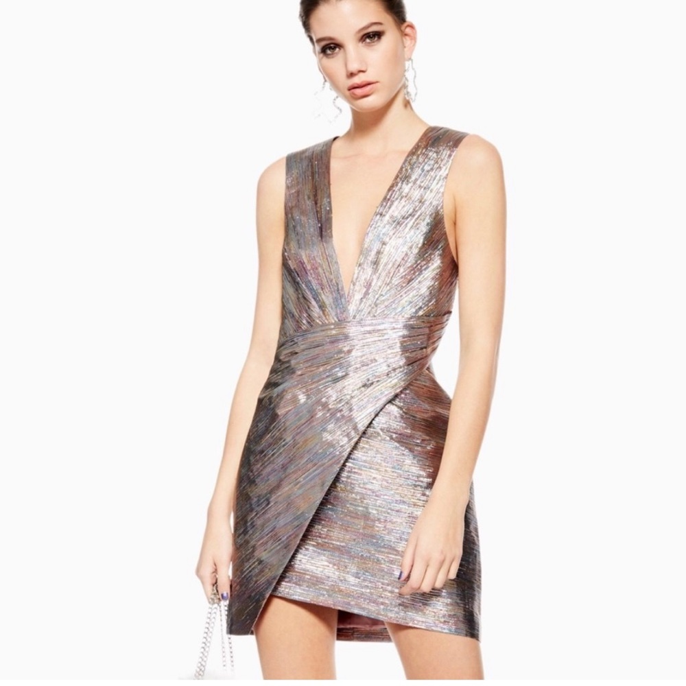 NWOT Topshop Rainbow Metallic Dress